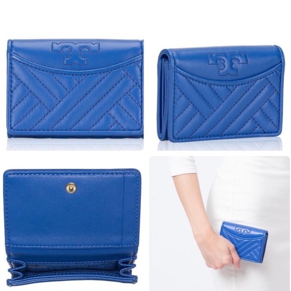 Tory Burch Mini Wallet Alexa foldable, Regal Blue / NWT - Picture 12 of 12